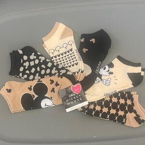 Disney Mickey Mouse Beige and Black Socks Collection